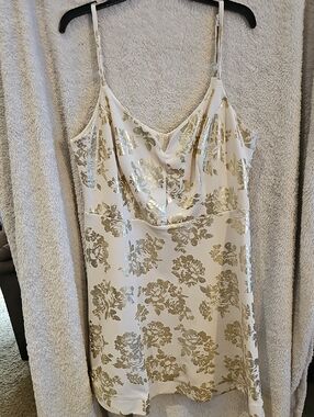 B. Darlin Cream Dress with Gold Foil Detail